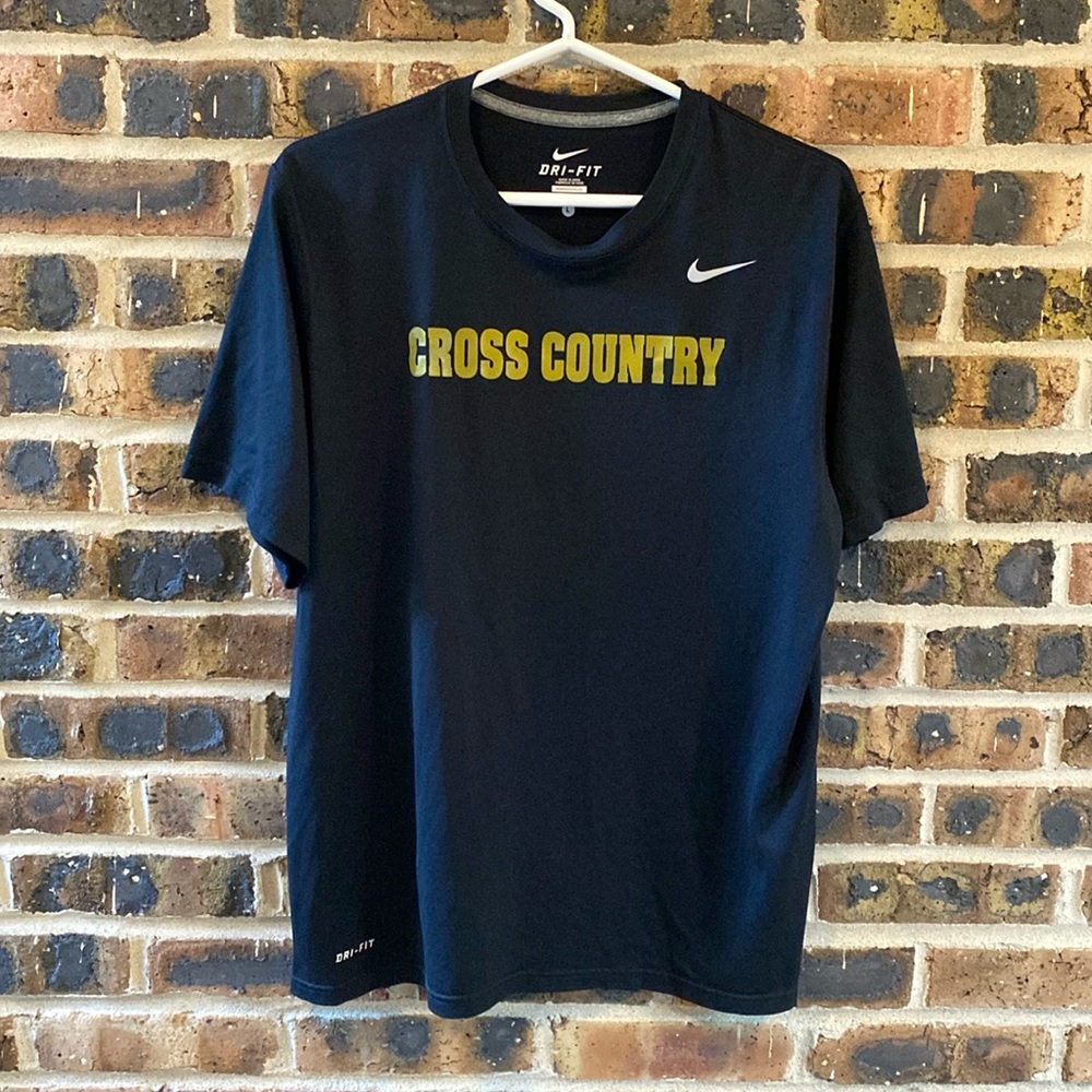Nike Cross Country drifit graphic athletic running tee, Men’s L